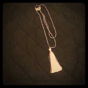 Lilac purple tassel necklace